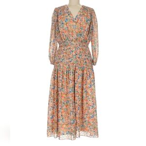 EUC Shoshanna Aurora Midi Dress Multi Floral‎ size 6